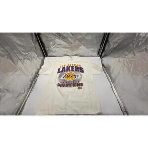 Vtg Y2K Nba Los Angeles Lakers 2002 World Champions 3-Peat T Shirt  L